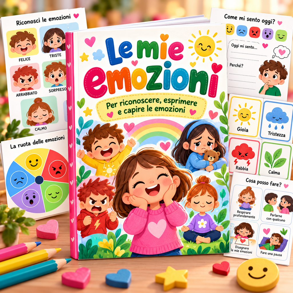 La Biblioteca dei Piccoli – 10 Quaderni di Attività da Stampare (3–10 anni)
