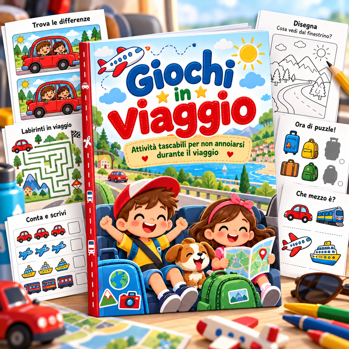 La Biblioteca dei Piccoli – 10 Quaderni di Attività da Stampare (3–10 anni)